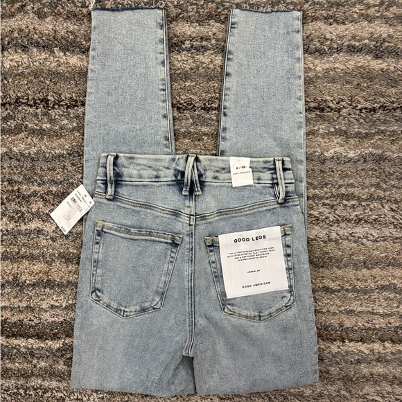 Good American Good Legs High Rise Raw Hem Skinny Jeans Sz 2/26 NWT | Skinny NEW- - Picture 9 of 13